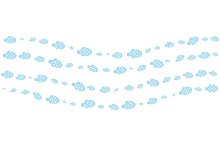 A group of cute silhouette fish with scale. Marine life. Vector illustration on white.のイラスト素材