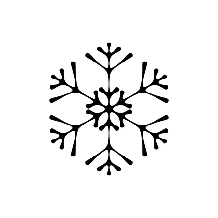 Elegant snowflake vector icon isolated on white backgroundのイラスト素材