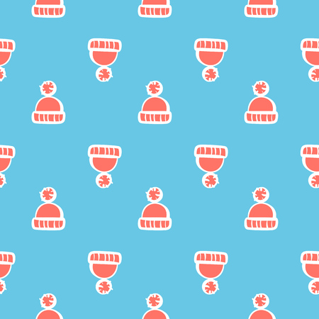 Winter seamless pattern with winter capsのイラスト素材