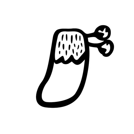 Vector hand drawn Christmas sock iconのイラスト素材