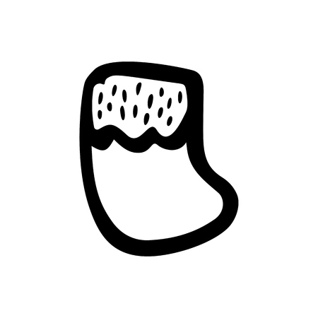 Vector hand drawn Christmas sock iconのイラスト素材