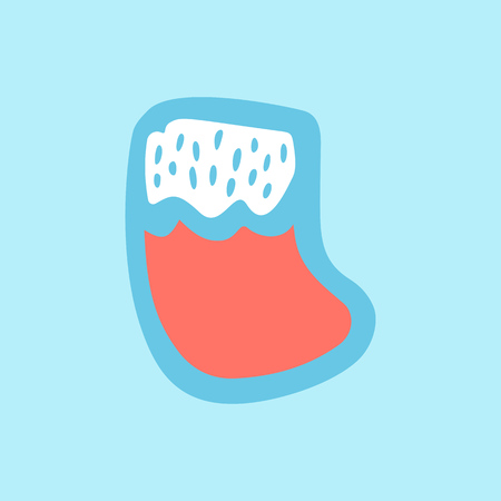 Vector hand drawn Christmas sock iconのイラスト素材