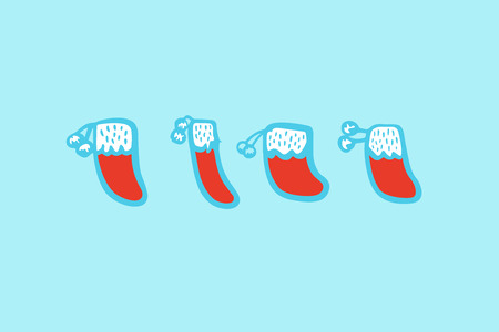 Hand drawn Christmas socks vector illustrationのイラスト素材