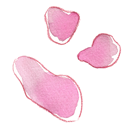 Abstract watercolor hand painting pink bubbles isolated on whiteの写真素材