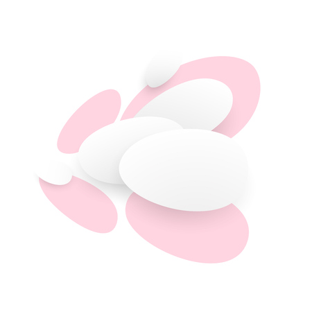 Abstract composition. Smooth 3d flat figures with shadows.のイラスト素材