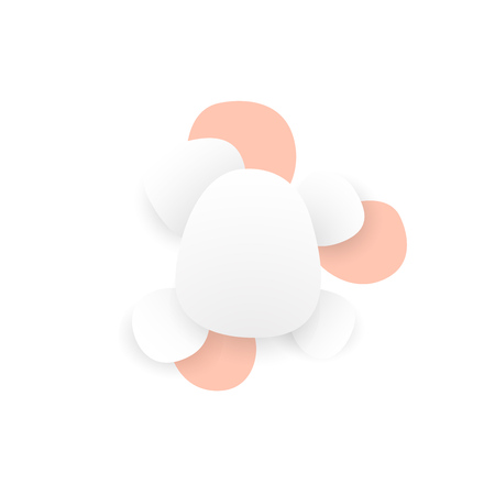 Abstract composition. Smooth 3d flat figures with shadows.のイラスト素材
