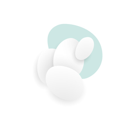 Abstract composition. Smooth 3d flat figures with shadows.のイラスト素材