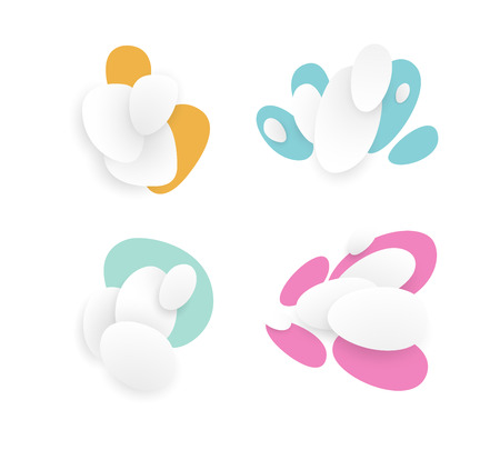 Abstract composition. Smooth 3d flat figures with shadows.のイラスト素材