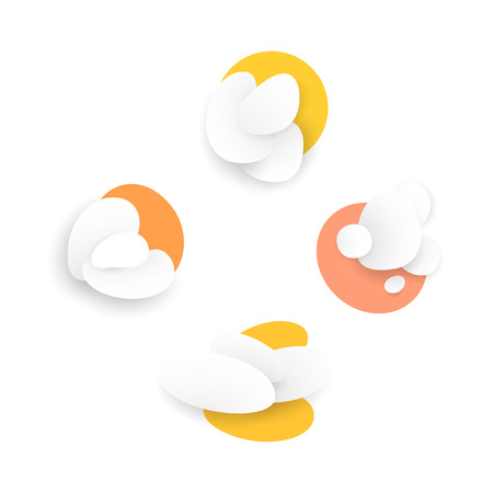 Abstract composition. Smooth 3d flat figures with shadows.のイラスト素材