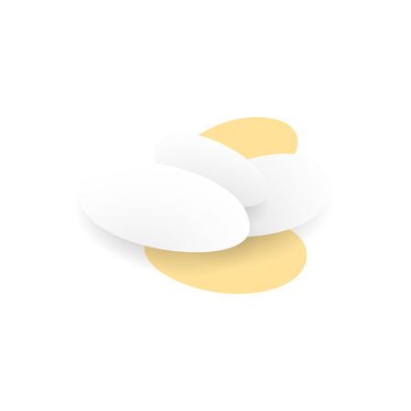 Abstract composition. Smooth 3d flat figures with shadows.のイラスト素材