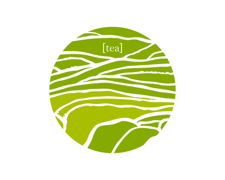 Rice or tea plantation on cascades field, vector illustration, top viewのイラスト素材