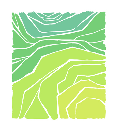 Rice or tea plantation on cascades field, vector illustration, top viewのイラスト素材