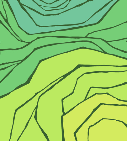 Rice or tea plantation on cascades field, vector illustration, top viewのイラスト素材