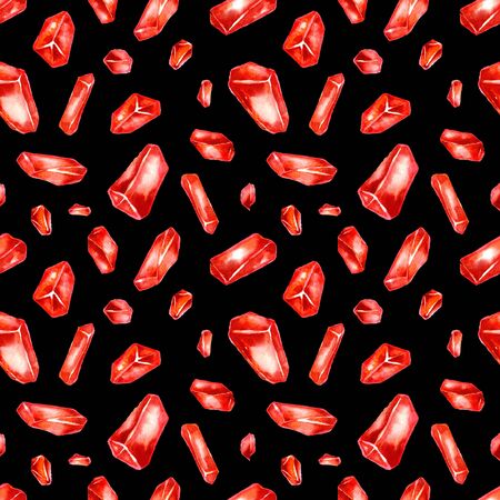 crystal shapes. Seamless pattern on black backgroundの写真素材