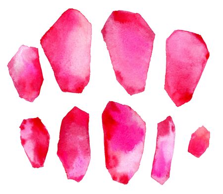 Flat  crystal isolated on white background. Set of gemstone shapesの写真素材