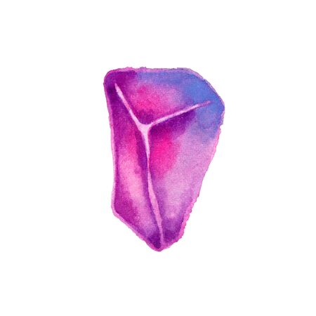 crystal isolated on white background. Rose and violet gemstoneの写真素材