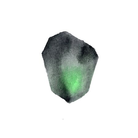 crystal isolated on white background. Dark gemstoneの写真素材