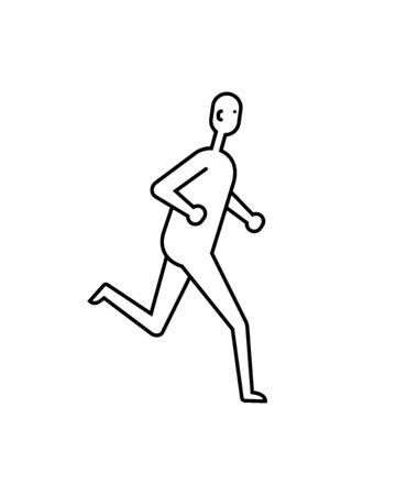 Running man flat icon isolated on white bckgroundのイラスト素材