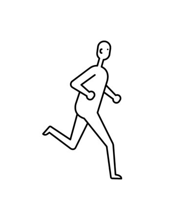 Running man flat icon isolated on white bckgroundのイラスト素材