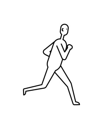 Running man flat icon isolated on white bckgroundのイラスト素材