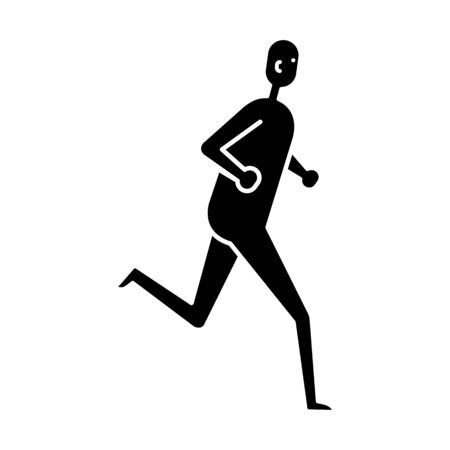 Running man flat icon isolated on white backgroundのイラスト素材