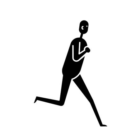 Running man flat icon isolated on white backgroundのイラスト素材