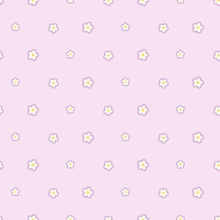 Floral seamless pattern with white five petals flowers on pink backgroundのイラスト素材
