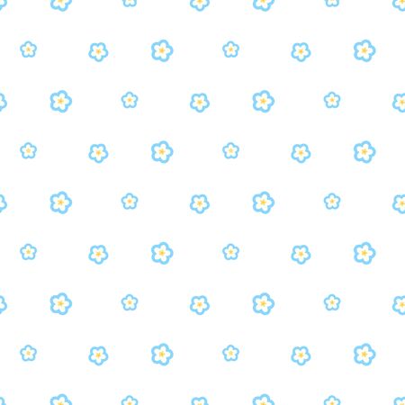 Floral seamless pattern with white five petals flowers on white backgroundのイラスト素材