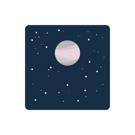 Powdery pink moon in starry night sky , vector illustrationの写真素材