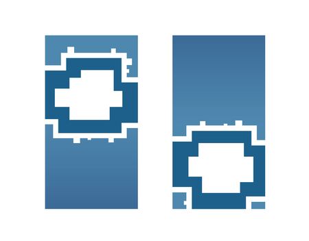 Set of abstract colorful pixel art flyersのイラスト素材