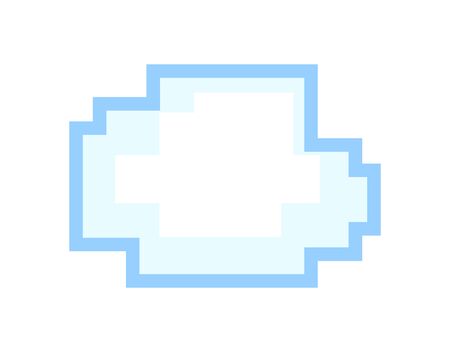 Vector pixel speech bubble isolated on white. Message box with space for textのイラスト素材