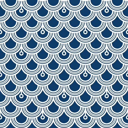 Variation of fishscale seamless pattern, decorative styleのイラスト素材