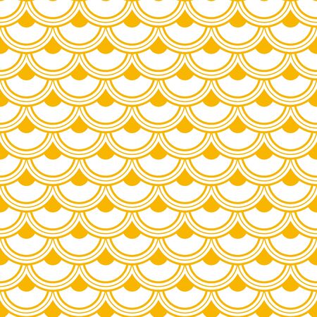 Variation of fishscale pattern in decorative style, seamlessのイラスト素材