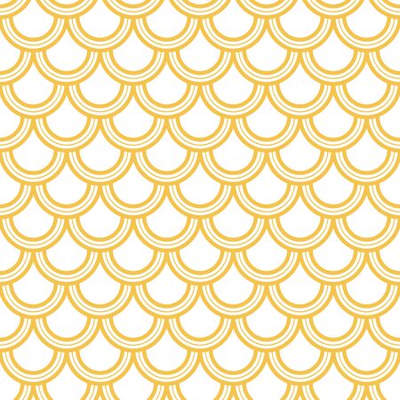 Variation of fishscale pattern in decorative style, seamlessのイラスト素材