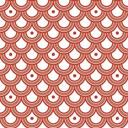Variation of fishscale seamless pattern, decorative styleのイラスト素材