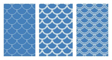 Variation of fishscale seamless pattern, decorative styleのイラスト素材