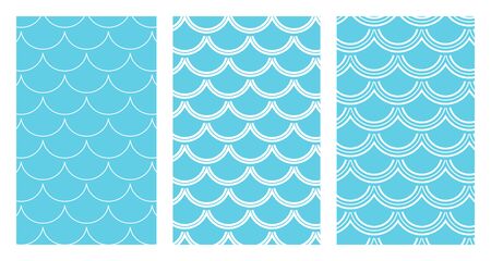 Variation of fishscale seamless pattern, decorative styleのイラスト素材