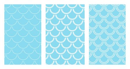 Variation of fishscale seamless pattern, decorative styleのイラスト素材