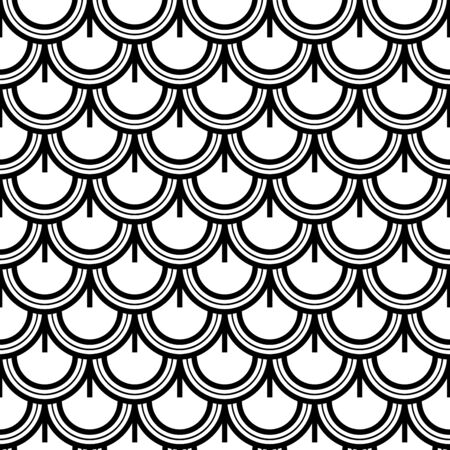 Variation of fishscale seamless pattern, decorative styleのイラスト素材