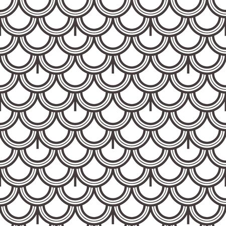 Variation of fishscale seamless pattern, decorative styleのイラスト素材