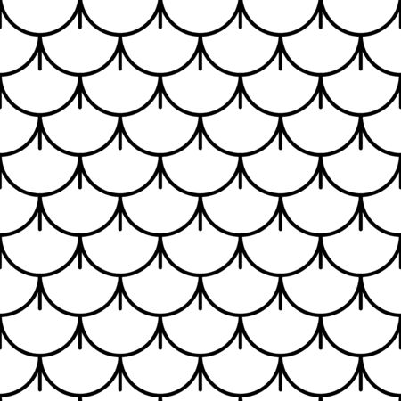 Variation of fishscale seamless pattern, decorative styleのイラスト素材