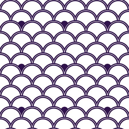 Variation of fishscale seamless pattern, decorative styleのイラスト素材