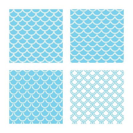 Variation of fishscale seamless pattern, decorative styleのイラスト素材