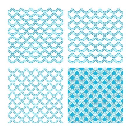 Variation of fishscale seamless pattern, decorative styleのイラスト素材