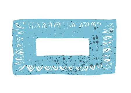 Colorful frame with grunge texture isolated on white. Frame with space for textのイラスト素材