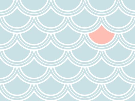 Fishscale colorful pattern, decorative style. Horizontal backgroundのイラスト素材