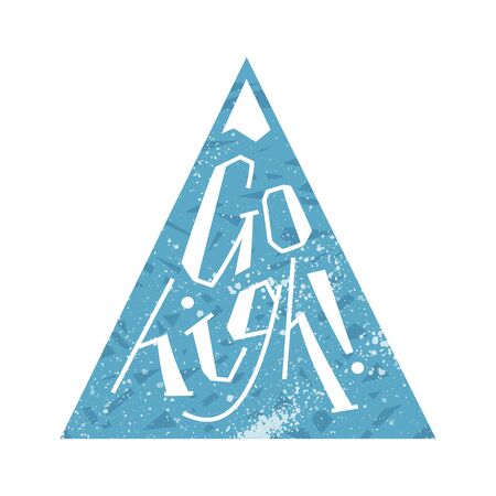 Go high lettering on mountains icon isolated on whiteのイラスト素材