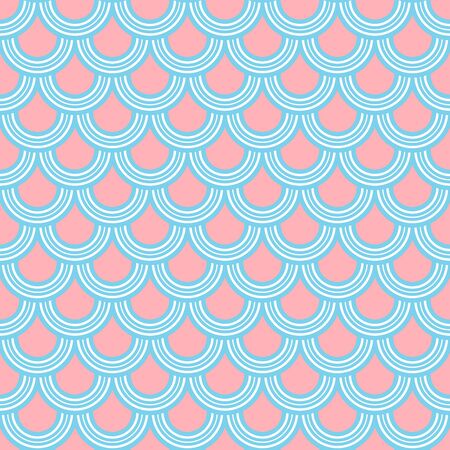 Variation of fishscale seamless pattern, decorative styleのイラスト素材