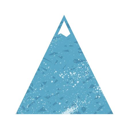 Vector mountains Icon with grunge texture isolated on whiteのイラスト素材