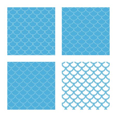 Variation of fishscale seamless pattern, decorative styleのイラスト素材